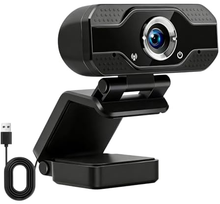 Ouitble Webcam per computer USB 1080P con microfono Webcam Plug and Play Full HD 1080P 30FPS per lezioni online Videoconferenze Plastica ABS nera