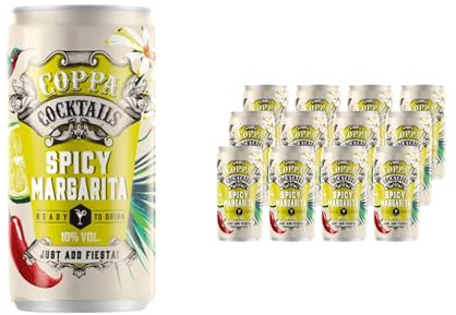 Coppa Cocktails, Spicy Margarita, 12 lattine da 200ml, Ready to drink, cocktail pronto, tequila, succo di lime, curaçao, peperoncino, fresco e dissetante, piacevolmente piccante, happy hour Vol. 10%