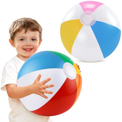 UNOLIGA Ballon d'eau gonflable pour enfants, ballon de plage, de natation, couleurs vives, lisse et rond, diamètre gonflé 25 à 27 cm