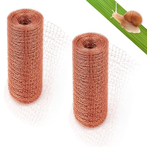 Kufeiper Kopparband mot sniglar, 12,7 cm x 20 m kopparnät, skadedjursbekämpningsnät skyddar växter mot sniglar snigel mus för trädgård trädgård