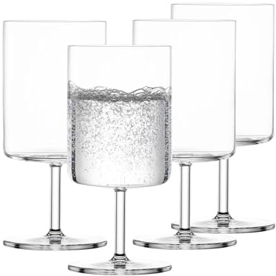SCHOTT ZWIESEL Modo Water Glass (Set of 4), Glasses with Modern Design, Dishwasher-Safe Tritan Crystal Glasses, Made in Germany (15 Ounce)