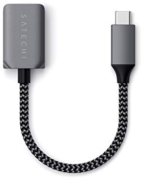 Satechi Câble Adaptateur USB-C à USB-A 3.0, Type C vers Type A Femelle avec Vitesse 5Gbps, pour MacBook Air & Pro, iPad, Chromebook, ThinkPad, Surface, Windows et Plus – Gris Sideral