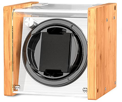 Watch Winder Smith Uhrenbeweger aus Bambusholz für 1 großen Herren Automatikuhren