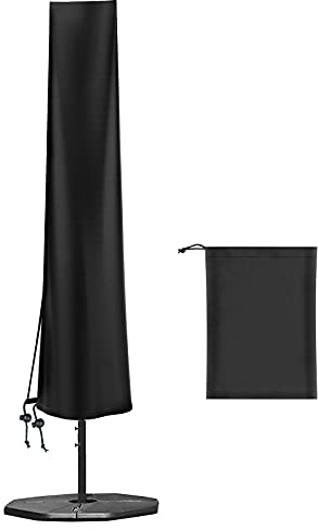 Raweao Housse Protege Parasol Imperméable pour Diamètre 2m 4m, Grande Bache Parasol Jardin, 420D Oxford Protege Parasol de 9 à 11 Pieds, H190 x 30/50cm