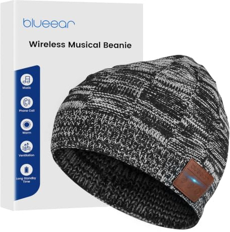 blueear Bluetooth Beanie Mütze Bluetooh 5.2 Kopfhörer Kabellose Winterstrickmützen mit Stereo-Lautsprecher und MIC,Geschenk für Geburtstag,Weihnachten,Erntedankfest