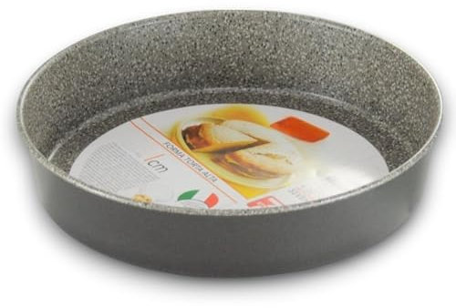 KORAT - Stampo Torta Alta Tonda - in Acciaio Antiaderente, Antigraffio - Effetto Pietra - 3 Dimensioni - 7 Strati - Ideale per Realizzare Pan di Spagna (Effetto Pietra, Diametro 28 Cm)