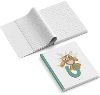 easyprint Notizbuch personalisiert mit Name | Buchstabe Monogramm Initiale U | 201 x 297 mm | DIN A4 | Hardcover | 128-seitig | Papier 100 g/m² | kariert | Tagebuch | Notizblock | Reisetagebuch