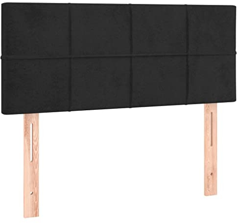 vidaXL Kopfteil, Bettkopfteil mit Holzbeinen, Höhenverstellbar Polsterkopfteil für Bett, Betthaupt Bettzubehör Schlafzimmer, Schwarz 90x5x78/88cm Samt