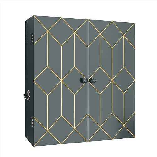 HOLTICO Badezimmerschrank - Hängender Wandschrank mit verstellbarem Regal, ideal für Küche, Badzimmer, Wohnzimmer und Schlafzimmer, Grau
