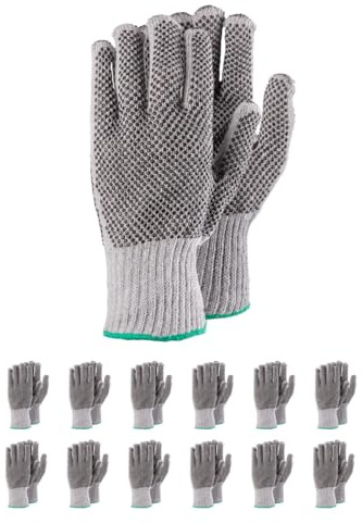 RS ECO GRIPPER/Montagehandschuhe Gepunkteter Handschuh auf gestricktem Baumwolleinsatz/Größe 10, 12 Paar/Grau/Handschuhe Arbeitshandschuhe/für Montage- und Lagerarbeiten