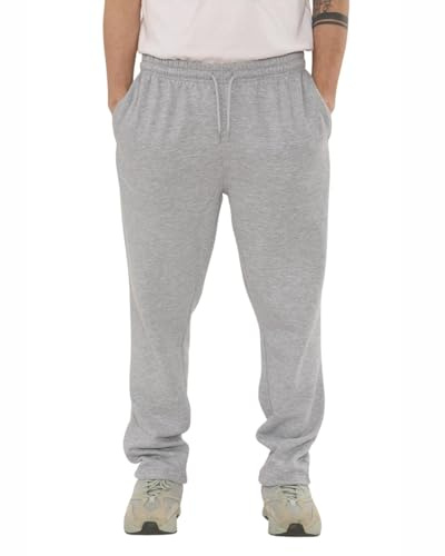 CREATIVE STOCK Joggingbyxor herr träningsoverall byxor casual herr joggingbyxor för män UK blixtlås fickor elastisk öppen fåll klassiska joggingbyxor jog mjukisbyxor sport joggingbyxor, Silvergrått,