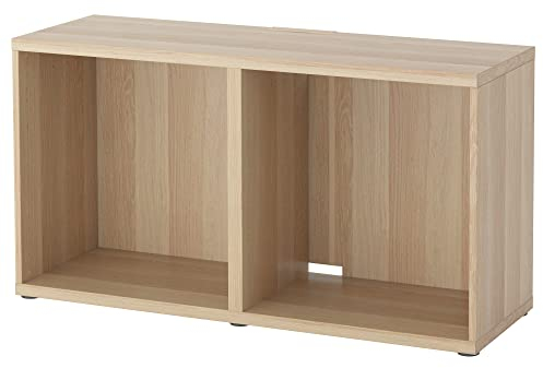 BESTÅ TV-Bank, 120 x 40 x 64 cm, weiß gebeizte Eichenoptik