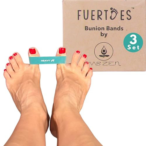 FUERTOES Hallux Valgus Training Band für Ballenzehen, für Damen und Herren, Zehenspreizer zur Linderung von Ballenschmerzen, Einfach zu Bedienen und Bequem (3er Set)