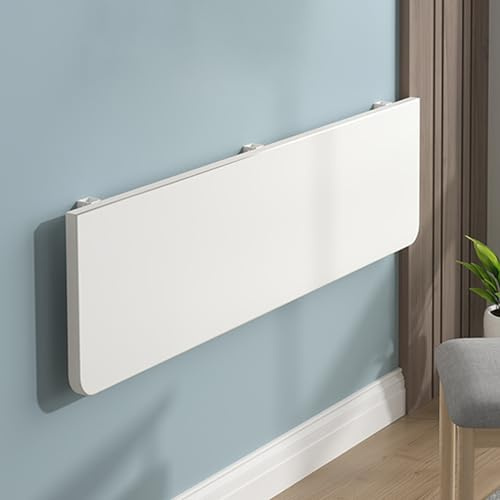 NIANXINN Wandklapptisch,Weiß Klappbarer Wandtisch Esszimmertische,Platzersparnis,Holz Wandmontage Esstisch Schreibtisch Computertisch Werkbank,mit Halterungen,Länge x Breite (110cm x 60cm)