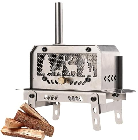 Wood Burning Camping Stove, Wood Burning Camping Stove | Portable Stainless Steel Wood Stove - Decorative Incense Holder for Christmas Tree and Elk Table Ornament for Hiking