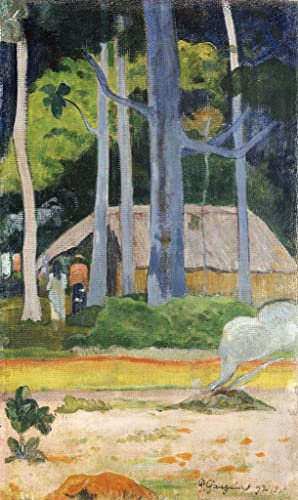 HCOTZHPY Pittura ad Olio Dipinti ad Olio su Tela Poster Parete Quadri Capanna sugli alberi di Paul Gauguin per la Decorazione Della Parete 60x90cm