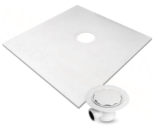Thermopanel Tuffdeck Shower Tray Floor Formers for Vinyl Floors - 1200 x 1200 x 22mm with Waste