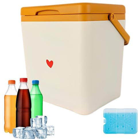 Strandkühler, Outdoor-Kühlbox - 7L Hartkühler mit Griff - Angelkühler, Eistruhe für Grillen, Camping, Picknick, Getränke, Reisen