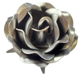 LogistSystem Rose schmiedeeisen Zierblume aus Stahl, Gartendeko, Rose aus Metall Gartendeko Wohnungsdeko Weihnachtsdeko Outdoor Metall Stahl wetterfest Garten Grabschmuck K5D