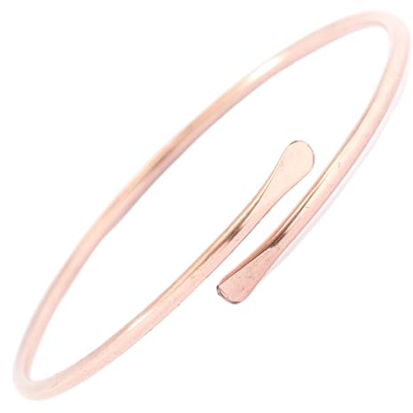 Generico Bracelet en Cuivre Pur Réglable, Coudière Unisexe pour Yoga et Méditation, Mantra, Bijoux Hippie Boho, Martelé, Empilé, Fabriqué à la Main au Népal