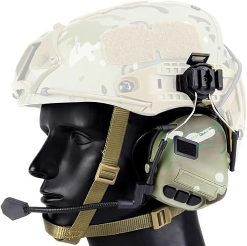 PBTMCD Airsoft Paintball Tactical Headset, Earmuff Hunting Headphone Radio Walkie With Microphone, Outdoor CS Game Dedicated Helmet Earmuff(Noise reduction cp)
