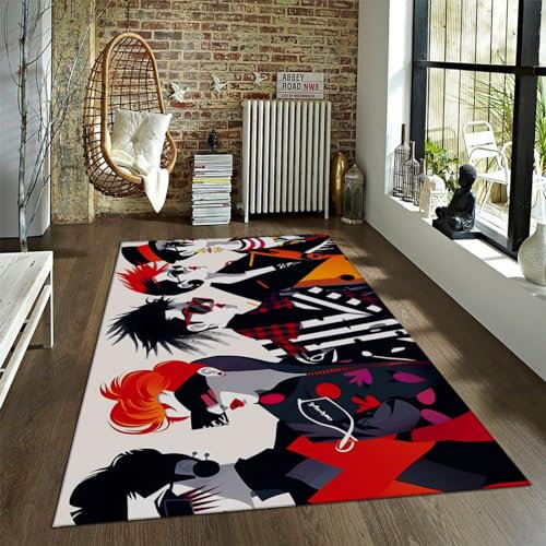 UERWOWELL Fashionista Model Print rutschfeste Teppiche Trendige Kleidung Design Teppich für Schlafzimmer Waschbarer Teppich für begehbaren Kleiderschrank Ankleidezimmer 180x270cm
