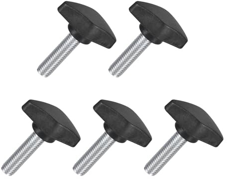 QUARKZMAN 5 Stück Rändelschraube, M8 x 30mm Flügelschrauben, 304 Edelstahl T-förmige Klemmschraubenknopf 36mm Durchmesser für Werkzeugmaschine Anziehen Geräte Instrument