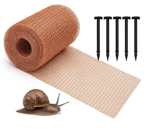 Rete in Rame, 12,7cm*12m Maglia di Rame Flessibile, Reti per Giardino, Recinzione in Rame, Rete di Protezione Contro Lumache, Recinzione per Lumache, Rete Rame Controllo Parassiti