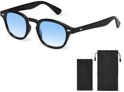 AOOSA Occhiali da sole vintage, Rotondi Occhiali da Sole UV400, Occhiali da Sole per Uomo Donna, Sunglasses Colorati per la Guida e i Viaggi, Uomo e Donna, Blu