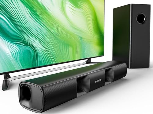 Saiyin Sound Bar for Smart TV, 90W Compact Soundbar Speaker with Subwoofer, 2.1Channel Home Theater Surround Sound System with Crisp Vocals and Deep Bass for TV PC Projector