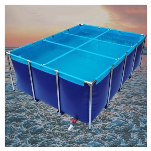 Großes Koi-Aquakulturbecken – tragbarer Wasserspeichertank für Fischteiche im Innen- und Außenbereich, langlebiger Wassergarten (2 m x 1 m x 0,6 m) – ideal für Aquaponik und Wasserlebewesen