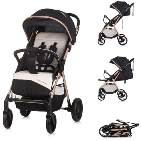 Chipolino Kinderwagen Sparkle, Buggy, faltbar, Gurt am Griff, verstellbar schwarz