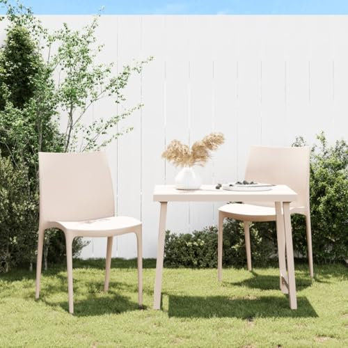 Xichuzi Gartenstühle 2 STK. Creme 50x46x80 cm Polypropylen, Gartenmöbel, Terrassenstühle, Balkon Sessel, Balkon Stühle, Balkonstuhl, Garten Stühle Für Draussen - 364733