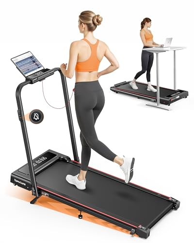 Tapis de Course, Inclinaison de 9%, 12km/h,électrique Pliable 4en1,Compact et Portable,2.5 HP, Peut être placé sous Le canapé,télécommande,APP,Double écran LED, adapté au Bureau à Domicile