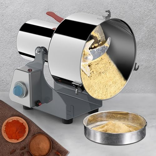 Molinillo eléctrico de granos, molinillo comercial resistente para especias y maíz para harina, cereales, trigo, ideal para uso doméstico y profesional