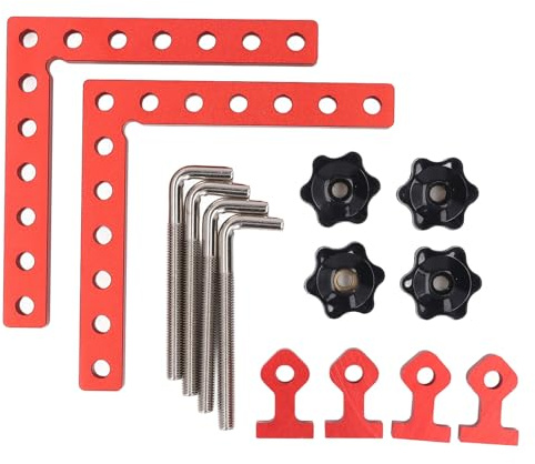 Fafeicy Lot de 2 Serre-joints D'Angle en Aluminium à 90°, échelle Métrique et Impériale, Outils de Positionnement à Angle Droit pour le Travail du Bois, les Armoires et les Cadres