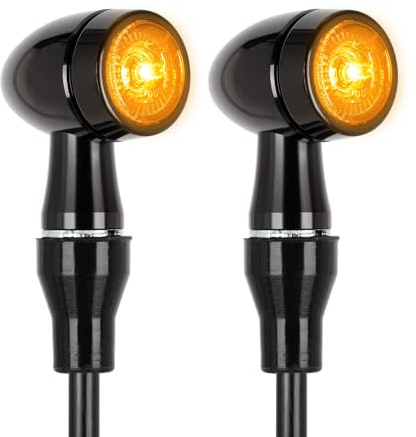 Simda Pro Universal Led Motorrad Blinker Schwarz Quad ATV Super Optik und Schön Hell Wasserprüf IP67 E Prüfzeichen E32 CNC Aluminiumgehäuse