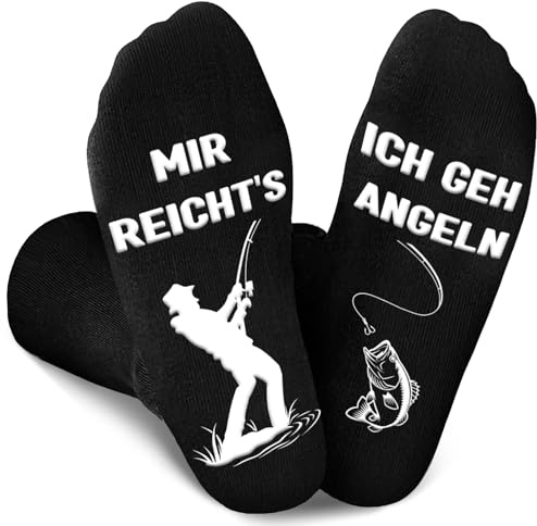 Leboria Angler Geschenke für Männer - Antirutschsocken Herren mit Mir Reicht's Ich Geh Angeln, Geschenke für Angler, Angeln Geschenk für Männer Weihnachten Geburtstag Vatertag Valentinstag