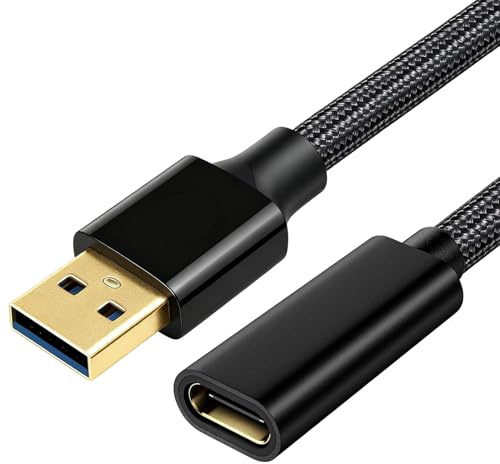 USB C-hona till USB 3.0 hane-kabeladapter 1 m, 10 Gbit/s USB A till USB C hona typ C USB 2.0 hane höghastighets omvandlare för PC surfplatta ios android smartphone hårddisk