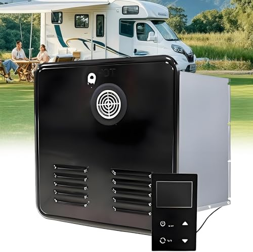 aromaoveite Rv Tankless Water Heater, Camper Water Heater, 55,000 Btu On-Demand Instantaneous Hot Water System, 15 X 15 Door, 12v Dc Power Supply For Rvs, Campers, And Travel Trailers Black