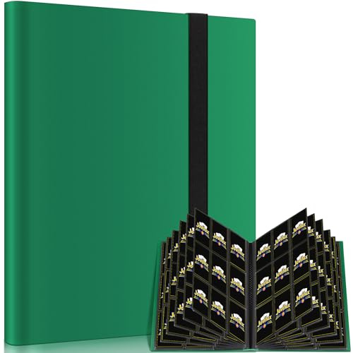Jovilux Raccoglitore Carte 9 Tasche - Capacità 540 Carte, 30 Pagine a Caricamento Laterale, Album per Carte da Collezione MTG, Sport, Baseball, TCG, Calcio, Basket e Carte Collezionabili - Verde