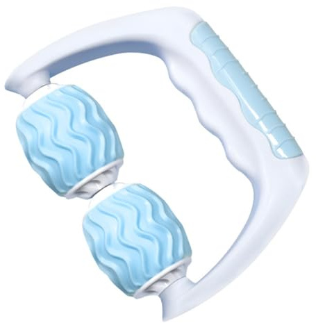 Blaue Tragbare Massagerolle aus Abs für Handmassage und Entspannung | Ergonomisches Design, Sanftes Abrollen, Handgeführte Ausführung, Kompaktes Format für Unterwegs