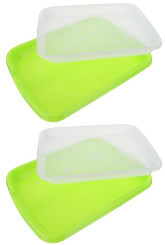 COLLBATH 2 Set Vassoi Germinazione Doppio Strato per Balcone e Giardinaggio Domestico Vaschette Sementi Multiuso in Plastica Sicura per Germogli Fagioli e Piantine Orto