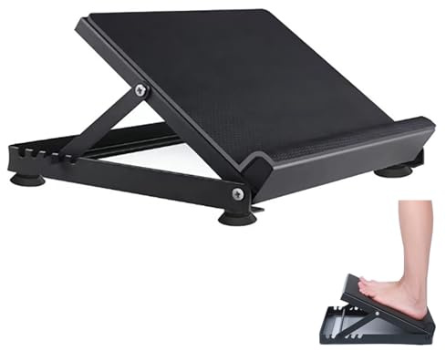 Planche Inclinée Professionnelle, Panneau Incliné 5 Angles Réglable en Acier avec Surface Antidérapante et Pieds à Ventouses, Balance Board pour Mollet Squats Jambes Genoux Talon Cheville