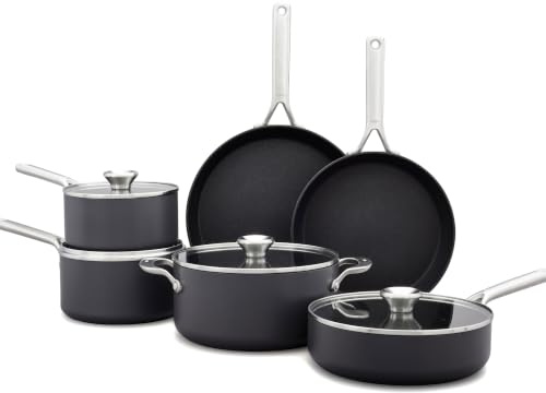 OXO Ceramic Professional Non-stick 10‑Piece Pots and Pans Cookware Set