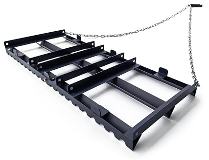 Plorvia Rastrello da traino per vialetto da 1,2 m, resistente, per ATV, UTV, trattore, appositamente progettato per livellamento uniforme e uniforme, rastrello per livellamento del prato, livellamento