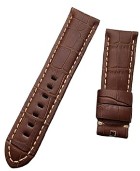 Run Ken 22 24 26 Mm Klockarmband I Italienskt Kalvbambuläder, Kompatibelt Med Panerai-klockarmband Spänne, Tångspänne(Dark Brown 2 strap,26mm with buckle 2)