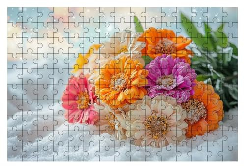 Puzzle 1000 Teile Blume, Schnee Puzzle 1000 Teile Erwachsene, Puzzel für Die Ganze Familie, Klassische Puzzles Geschicklichkeitsspiel, Holzpuzzle für Geschenke für Frauen Männer, Deko Wohnzimmer -2191