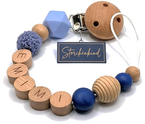 Storchenkind - Individuell gestaltetes Babygeschenk personalisiertes baby geschenk mit Namen für Mädchen oder Junge Baby Geschenk personalisiert zur Geburt & Taufe mehrere Modelle (blau)