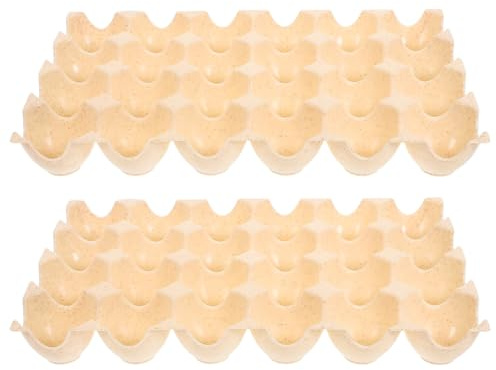 PERSELOSO Contenitore per Uova in Pp Beige 2 Pezzi Design Impilabile e Scanalature, Pratico per Frigorifero, Compatto e Facile da Usare Riutilizzabile